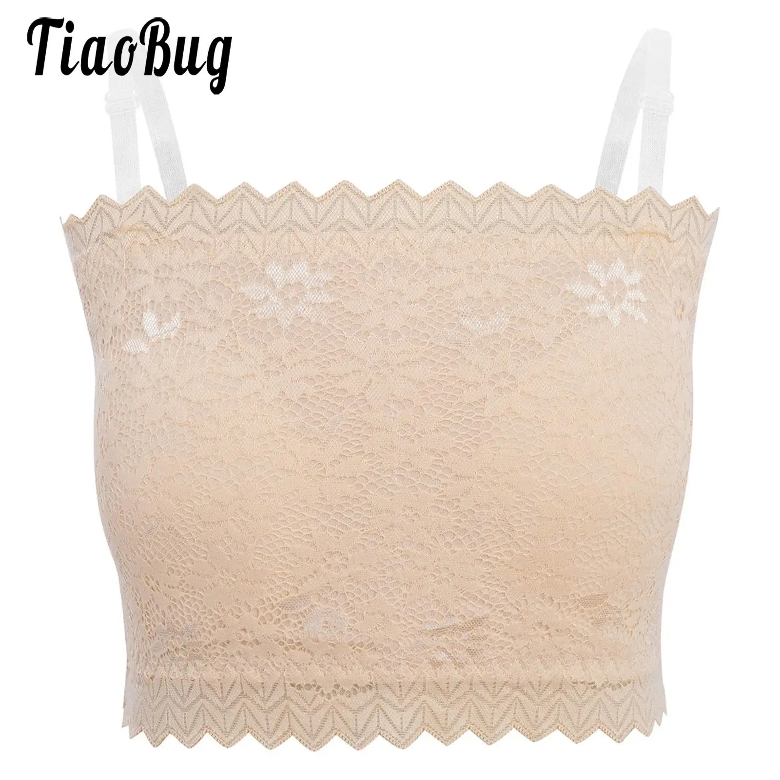 Kids Girls Strapless Padded Tube Top Puberty Underwear Vest Teens Pull-On Vest with Shoulder Straps for Sports Casual Daily Life