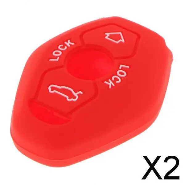 

2xSilicone Remote Key Fob Case for Z3 Z4 X3 X5 E36 325i E65 E46 E81 Red