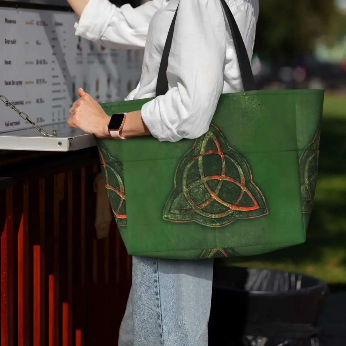 

Book Of Shadows - Charmed Triquetra Design Beach Tote Bag Sport Gym Yoga Duffle Large Tote Bag Women Travel Bag Fitness bag