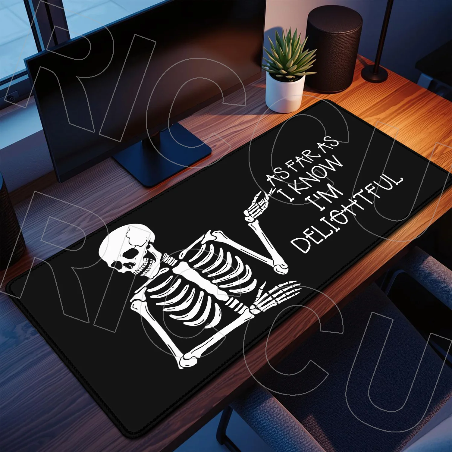 XXL HD Print Dark Skull Desk M - Desk Setup Anime recension och pris