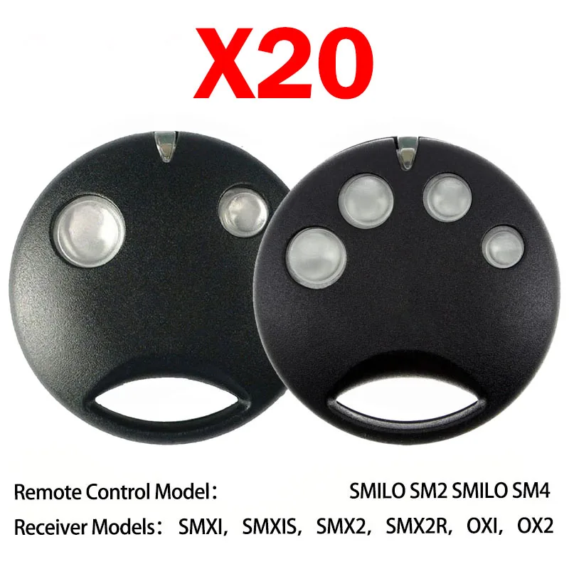 20PCS SMILO SM2 SM4 Garage Door / Gate Remote Control SMXI SMXIS SMX2 SMX2R OXI OX2 433.92MHz