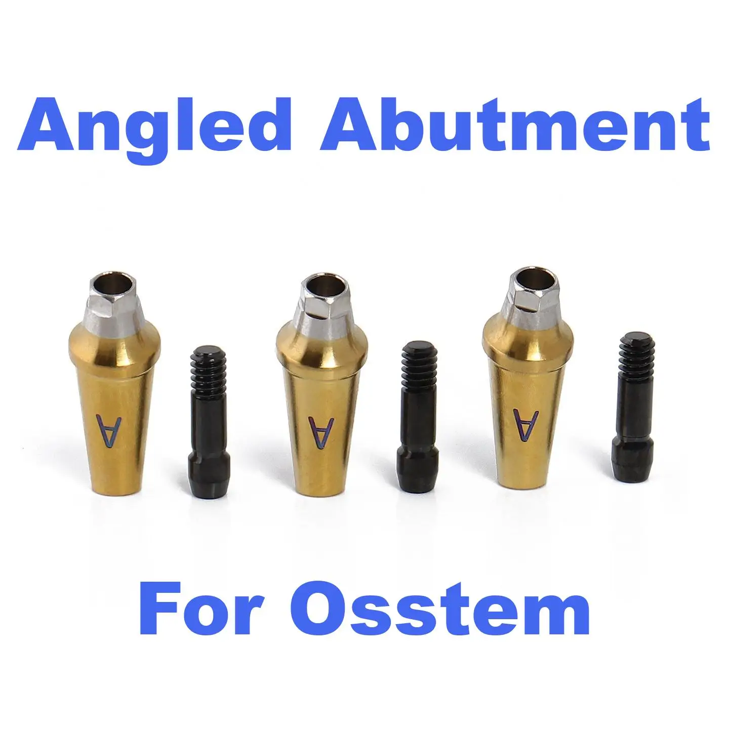Dental Implant Angled Abutment Titanium Gold Hex Connection Compatible With Osstem TS System Oral Restorative Prosthetics