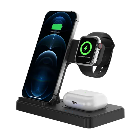 3 In 1 Wireless Charging Station Magnetic Fast Charging 18W Foldable For IPhone 16 15 14 13 12 Pro/Pro Max/Plus/Watch & Airpods