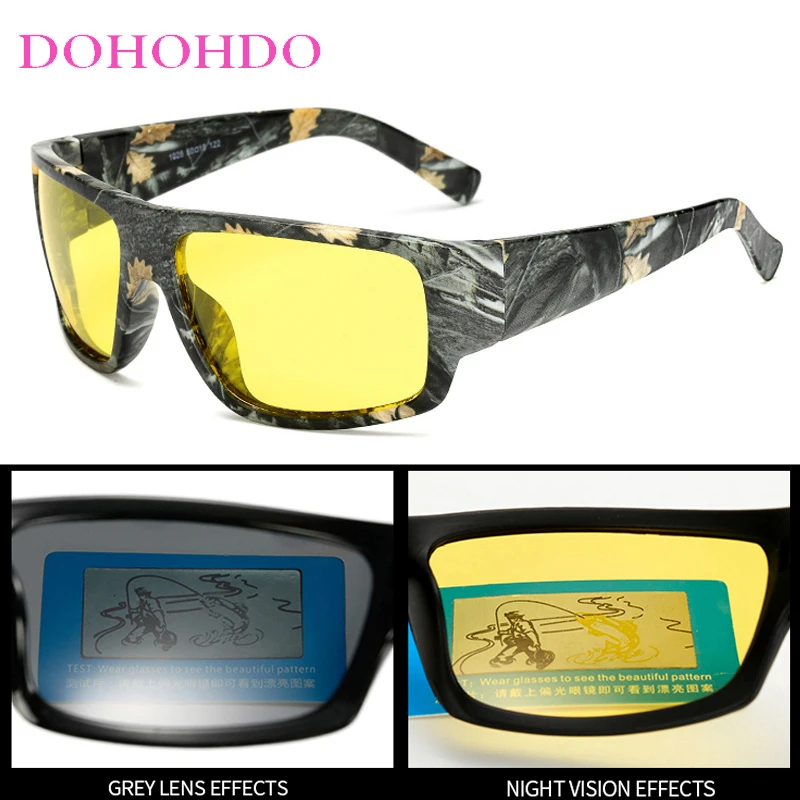 الاتجاه الفاخرة كامو القيادة للرؤية الليلية النظارات الشمسية الرجال النساء في الهواء الطلق الكلاسيكية الاستقطاب المضادة للوهج نظارات UV400 Óculos Masculinos #2