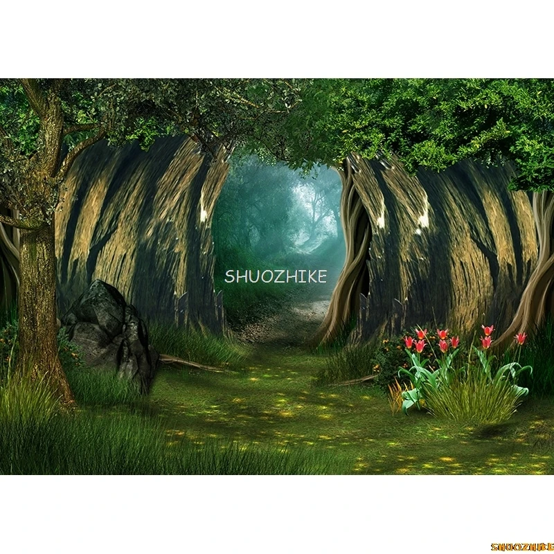 SHUOZHIKE Хэллоуин фон тыква фонарь замок лес луна детский фон для фотосъемки для фотостудии реквизит NG-11