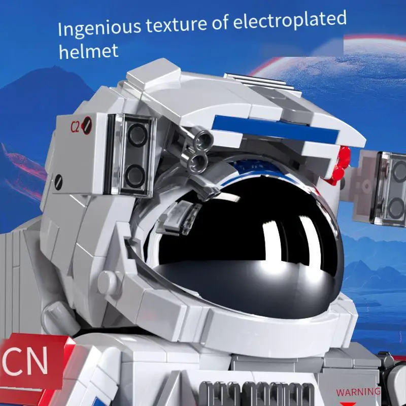 Space exploration series, dawn astronaut, building block, space rocket model, assembly, children's kit, toy