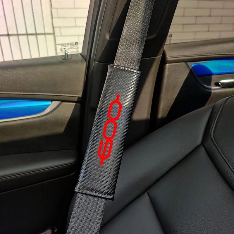 أغطية حزام مقعد السيارة من ألياف الكربون ، واقي الكتف ، وسادة لـ FIAT our E 600L S ، وسادة حمراء من FIAT