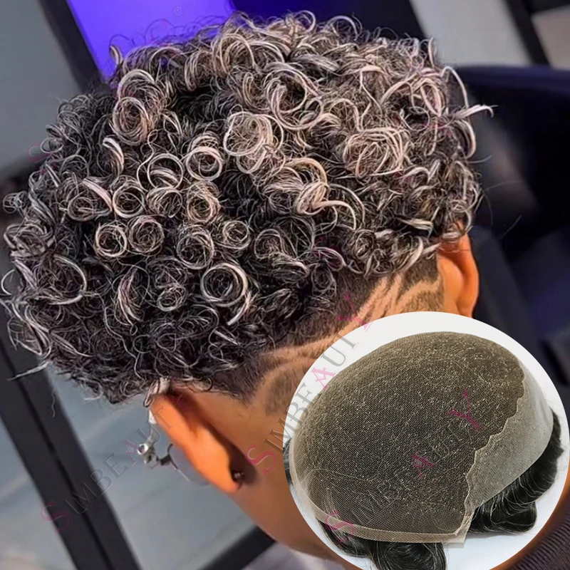 

Афро 18 мм Curly Man 1b50 1b80 1B65 Серый Черный Q6 Швейцарское Кружево PU Невидимая Линия Волос Мужская Коричневая Парик Человеческих Волос Капиллярная Протез