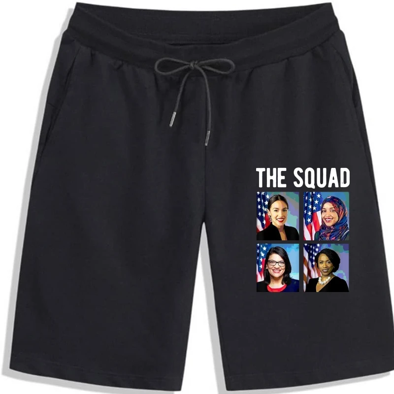 Отряд Aoc Rashida Tlaib Omar Ilhan Ayanna Pressley политические черные шорты для мужчин для молодежи среднего возраста для пожилых мужчин