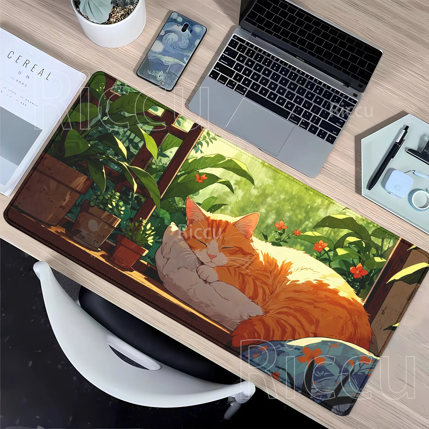 

Коврик для мыши с HD-печатью, черный кот, милый пейзаж, игровой, 400x900 мм, большой, с оверлоком, резиновый, для геймеров, аксессуары для геймеров, настольный коврик