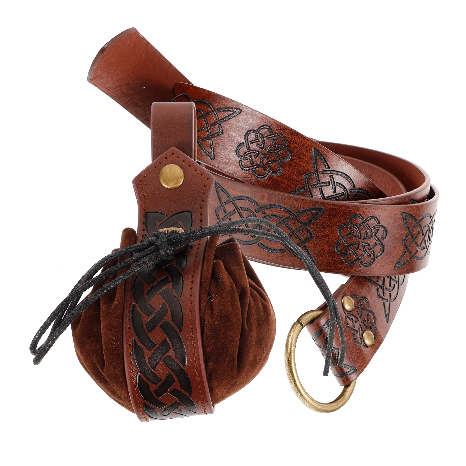 

1 set Belt Waist Set 165cm PU Retro Pouch for Viking Accessories Medieval Viking Cosplay Costume Accessories Props