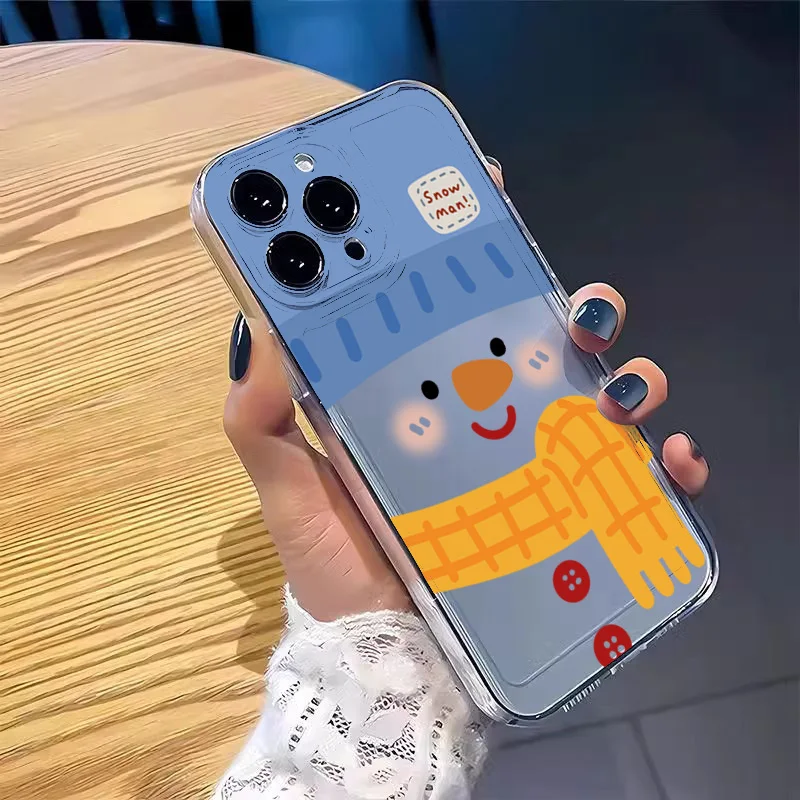 Korea Style Snowman Phone Case for Samsung Galaxy S25 S23 S22 Ultra S24 FE A16 A14 A34 A15 A35 A55 A52 A53 A54 5G Silicone Cover - náhled 5