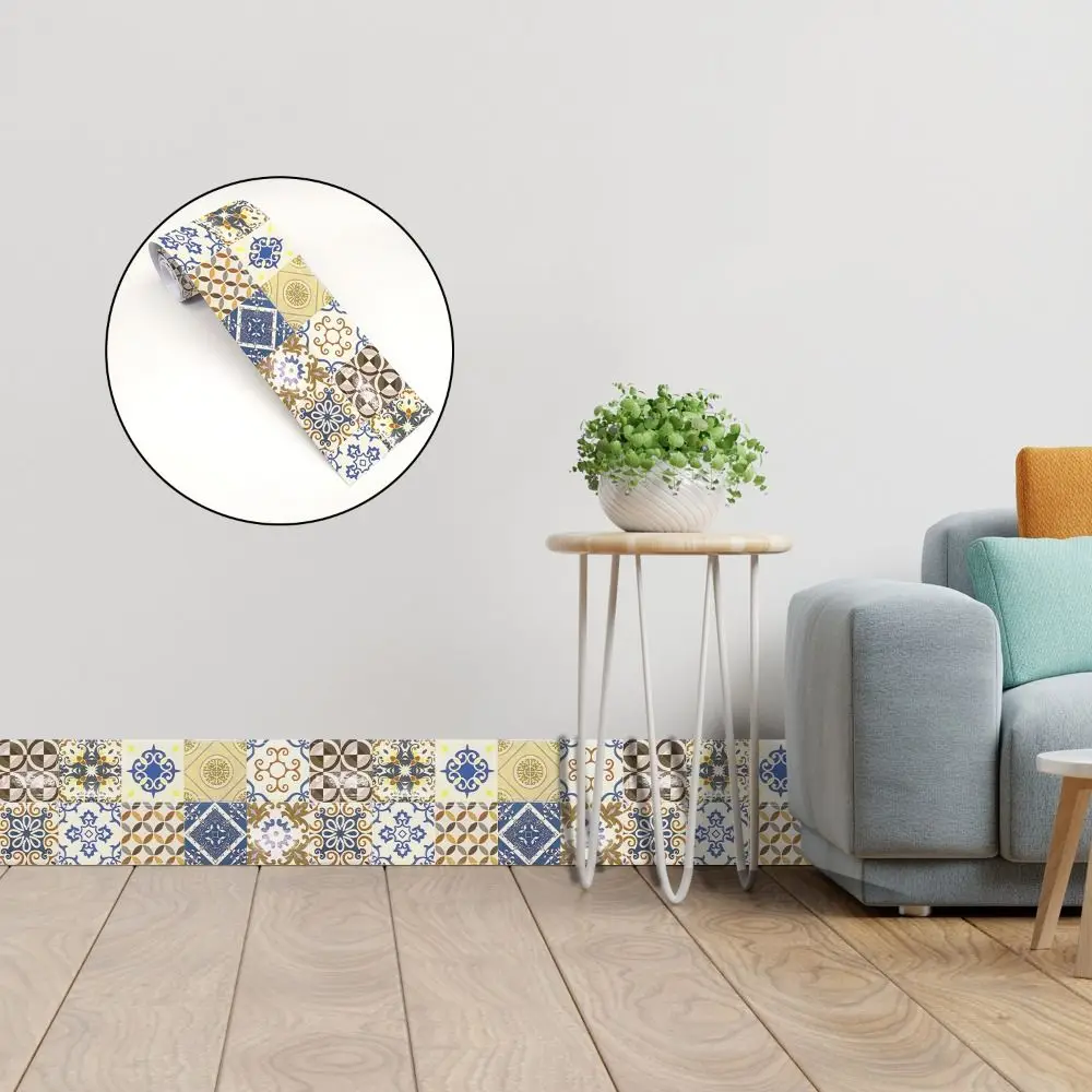 European Style Ceramic Wall Stickers Peel & Stick Waterproof Backsplash Tile Stickers Self-Adhesive Easy Install Tile Decals