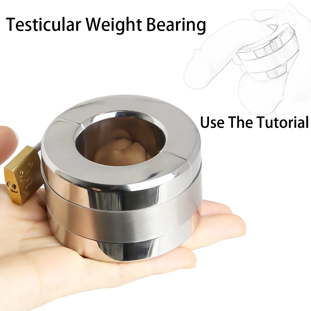 3 Size Heavy Duty Cock Ring Scrotum Stretcher Metal Weight Ball Stretcher For CBT Delay Ejaculation Penis Ring Sex Toys