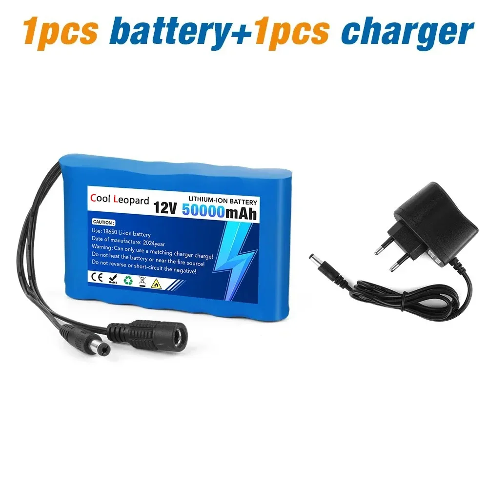 12 فولت 50000 مللي أمبير بطارية ليثيوم أيون محمولة جديدة 3S2P 18650 لوحدة تحكم ألعاب بإضاءة LED Powe الخ + شاحن 12.6 فولت