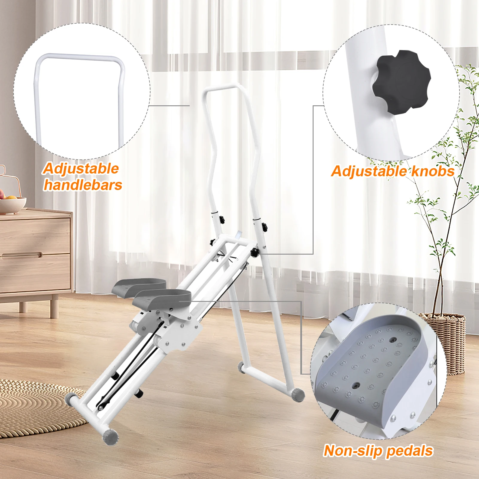 Vertical Climbing System & Full-Body Cardio Machine, 330lbs Capacity Foldable Stepper with 52.4 Inch Height