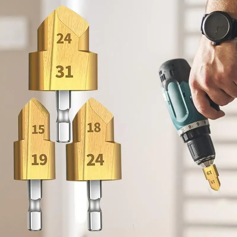 Conduit Reamer Plumbing Pipe Reamer PVC Fitting Saver Plumbing Pipe Reamer Heavy Duty Pipe Reaming Drill Bits For Holes Shaping