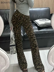 Leopard Pants Women Fashion Sexy High Street Elastic Waist Hot Girls Spring Clothing All-match Comfortable Casual Design Chic