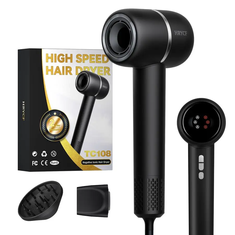 

Быстросохнущий фен, профессиональный фен ThermoControl, малошумный, легкий, магнитный диффузор и концентратор для Cu