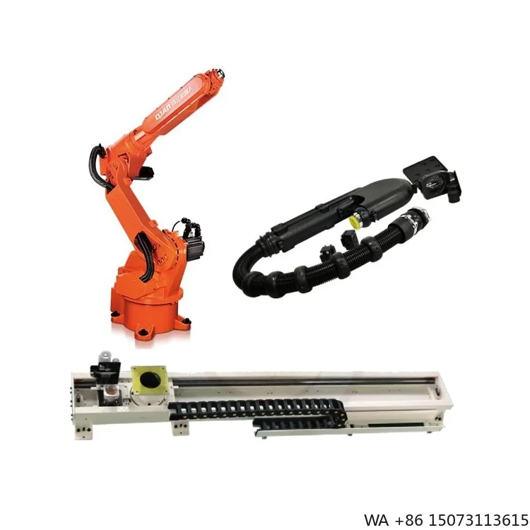 6 Axis Industrial Robotic Arm with Guide Rail and Dress Pack for Automated Material Handling