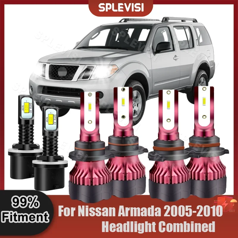 

HID White CSP LED Bulbs High Beam Low Beam Foglight For Nissan Armada 2005 2006 2007 2008 2009 2010 Headlight Foglamp