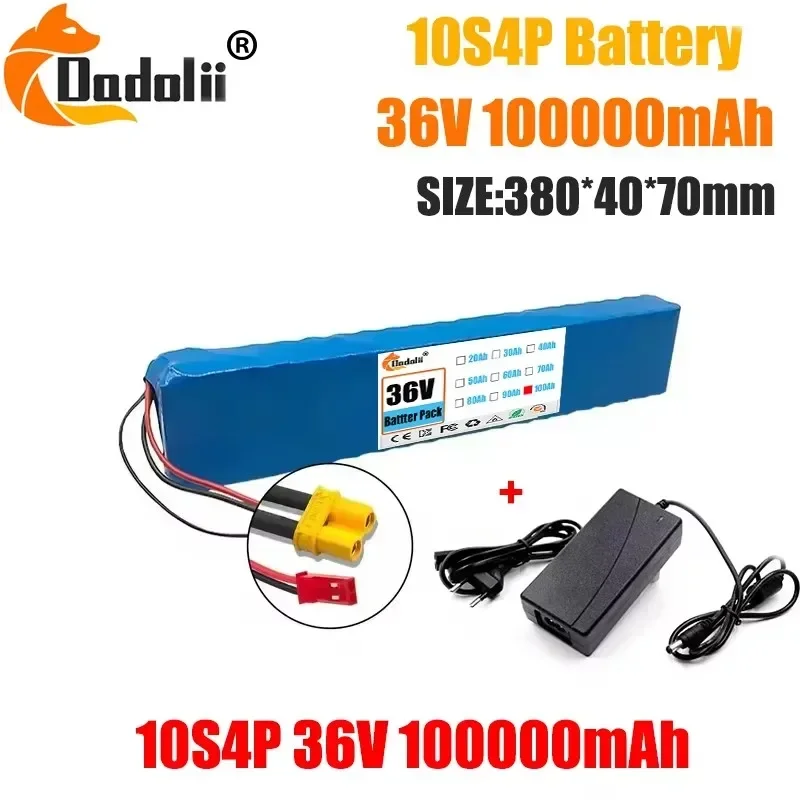 10S4P 36V 100000 MAh Elektrische Scooter Lithiumbatterij 18650 batterij 36 V 100Ah Elektrische Scooter Elektrische Scooter Batterij 36 v