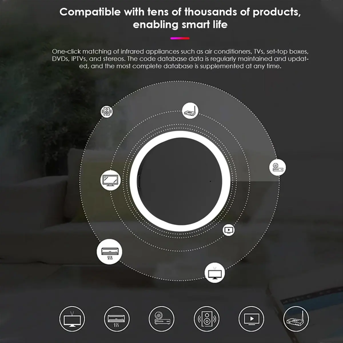 AABFK Tuya WiFi IR Remote Control for Smart Home TV DVD AUD Air Condition Voice Control Works with Alexa Google Home