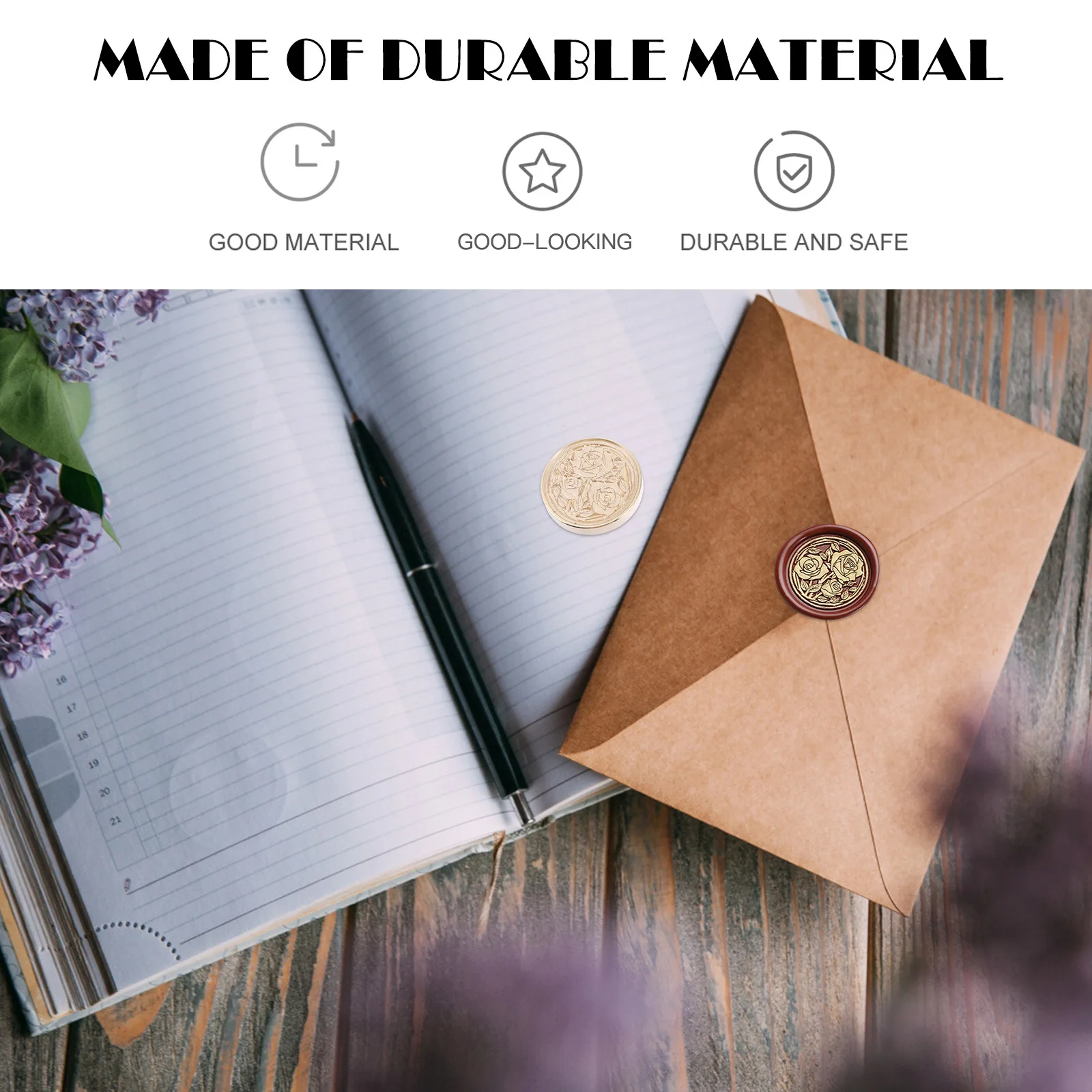 

2Pcs Copper Wax Seal Stamp Heads Durable Brass Replacement for Envelope Invitation Sealing Head Copper Seal