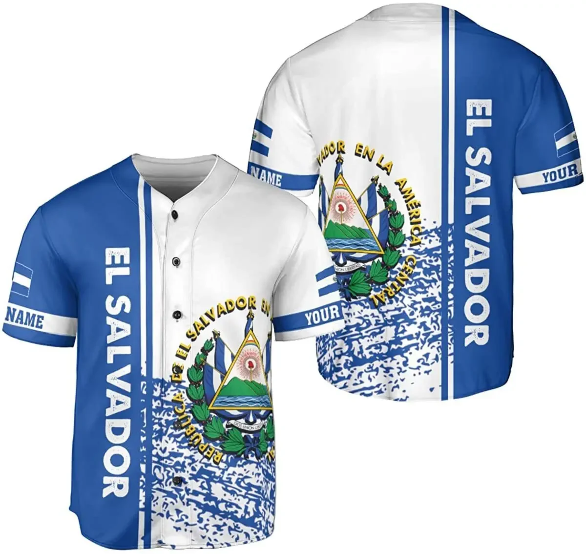 New El Salvador Custom Name Baseball Shirt Jersey Summer New Fashion 3DPrint Funny Beach Short Sleeve Sport Casual Jersey