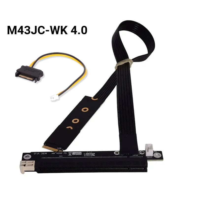 ADT M.2 NVMe to PCIe 4.0 X16 Extension Cord Gen4/3.0 Adapter Jumper BTC Mining Cable GTX RTX Graphics Video GPU NVIDIA AMD Cards