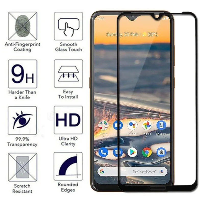 Full Cover Protective Glass For Nokia 5.4 3.4 5.3 8.3 2.3 1.3 Screen Protector For Nokia 3 3.1 3.2 5 5.1 X5 6 6.1 6.2 7 7.1 7.2