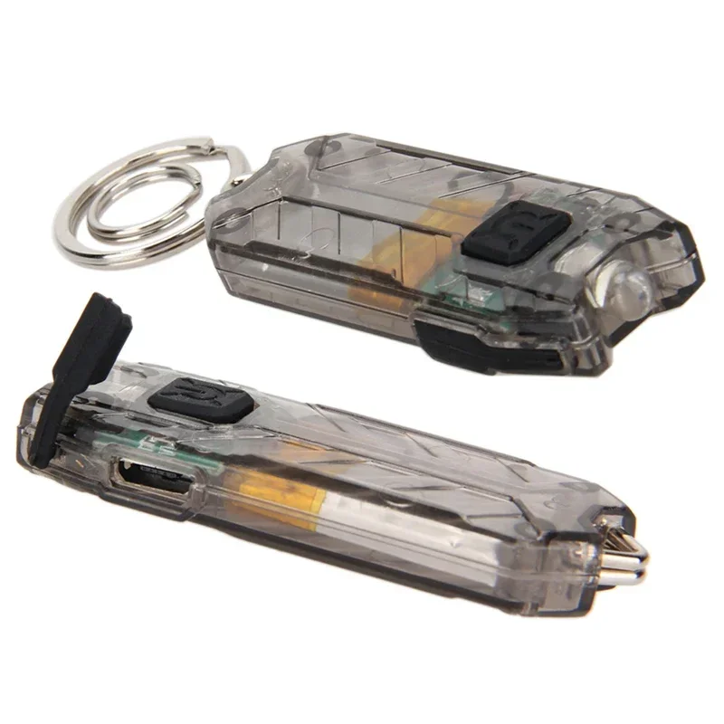 Mini LED Keychain Flashlight Electric Torch Portable USB Rechargeable 45LM 2 Modes Tube Camping Night Reading Cycling Light Lamp