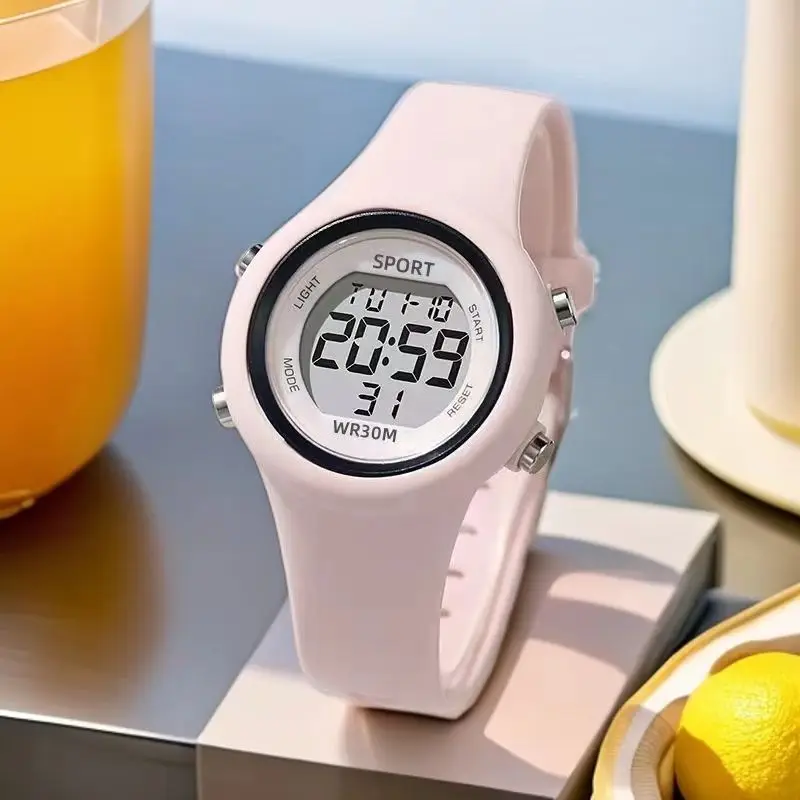 Cat-Ear Kids Watch with Bracelet Waterproof Digital Watch LED Sports Electronic Wristwatch for Girls Boys Students Children Gift