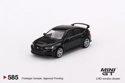 MINIGT 1/64 Honda Civic Type R Crystal Black Pearl 2023 W/ Advan GT Wheel Car Alloy Vehicle Diecast Metal Model Kids Toys Boys