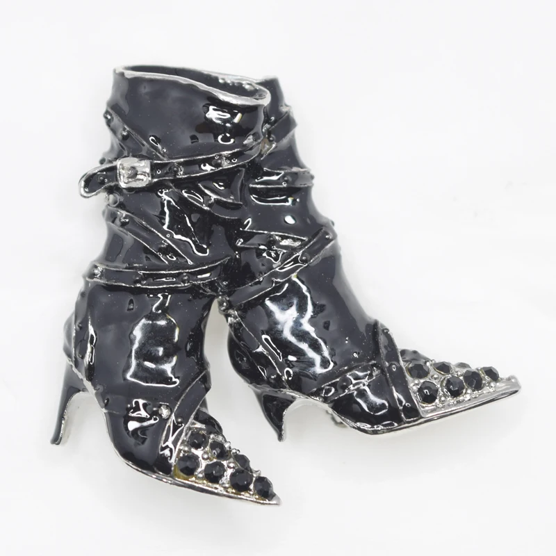 

12 шт./лот, оптовая продажа, модная изысканная креативная красивая брошь со стразами, эмалью, туфли на высоком каблуке, броши, ювелирные изделия на булавке C101217