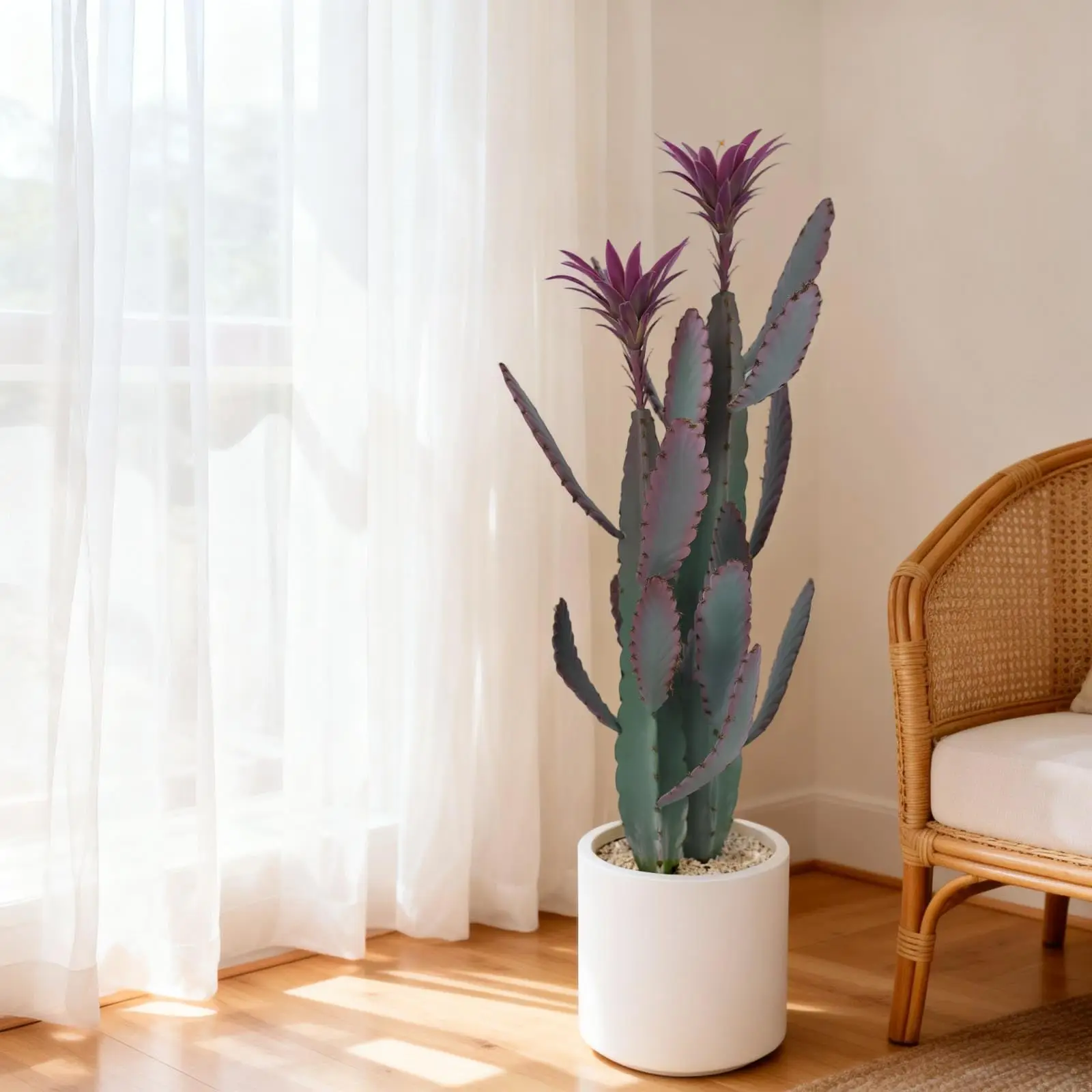 

Artificial Cactus Plant, Large Realistic Faux Cactus with Planter, UV Resistant Fake Cactus Tree for Outdoor Indoor
