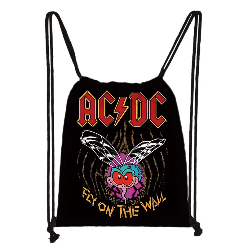 Child Printed Drawstring for Popular Rapper A-ACDC Shopping Bag Men Women Football Sports Gym Storage Yoga Backpack