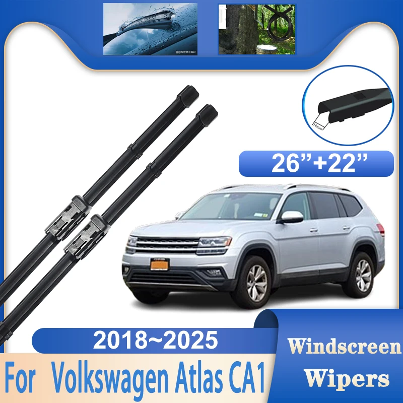 

Для Volkswagen Atlas Teramont MK1 CA1 аксессуары 2018 ~ 2025 стеклоочистители лобового стекла авто дождевая щетка автомобильные щетки стеклоочистителя