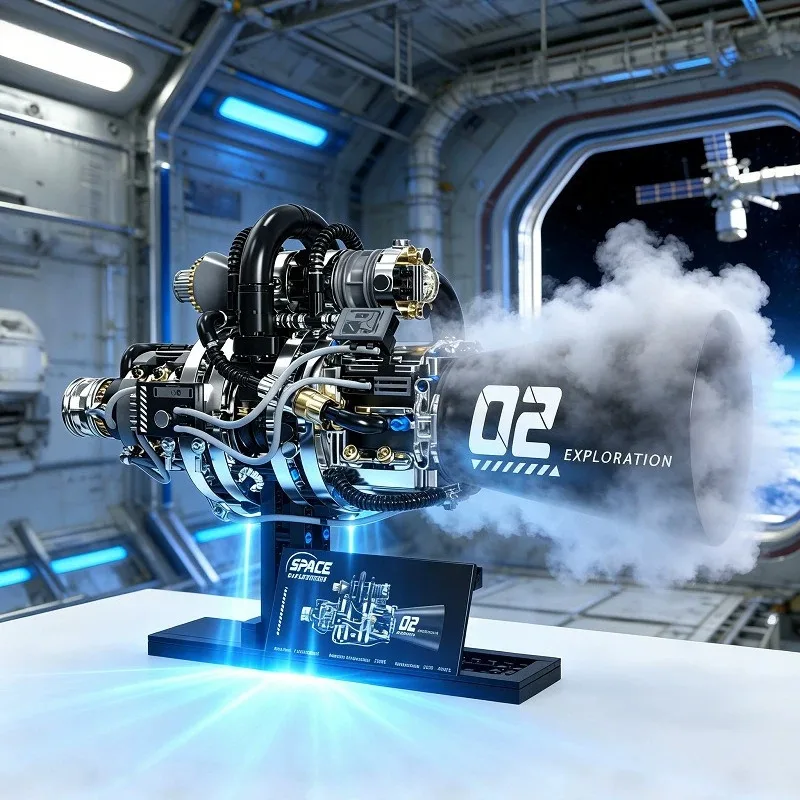 MOC Starship Quantum Core Engine Light Spray Engine Puzzle Assembled Building Block Toy Model DIY Creative Ornament Holiday Gift