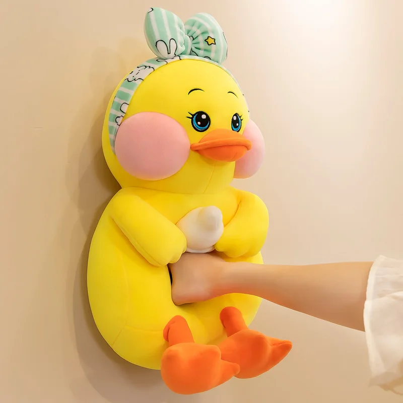 Plush Toy Milk Bottle Little Yellow Duck  Hot Selling Makeup Duck Toy Doll Girl Birthday Gift Throw Pillow Super Cute Children's