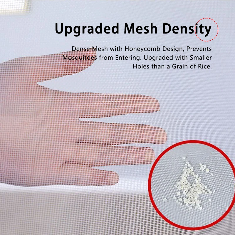 1 Pack Zippered Window Screen, Reusable Bug Net for Doors and Windows, Insect Protection and Ventilation