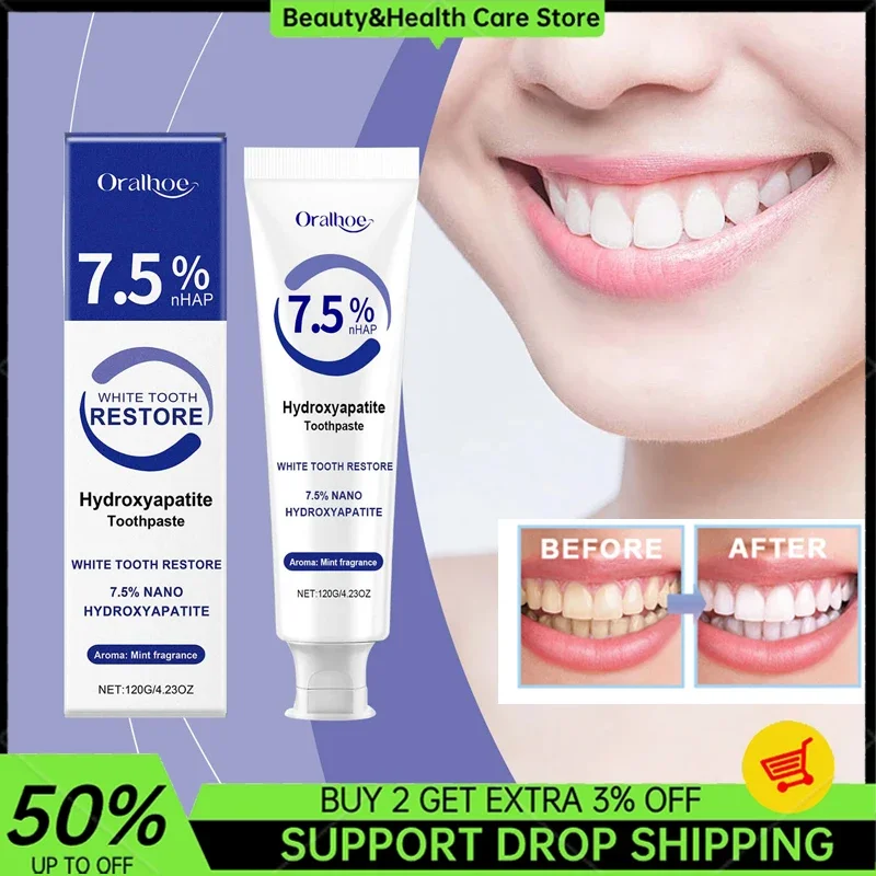 Hydroxyapatite Toothpaste Remove Plaque Stains Cleaning Oral Hygiene Whitening Dental Tools Fresh Breath Brightening Tooth Care