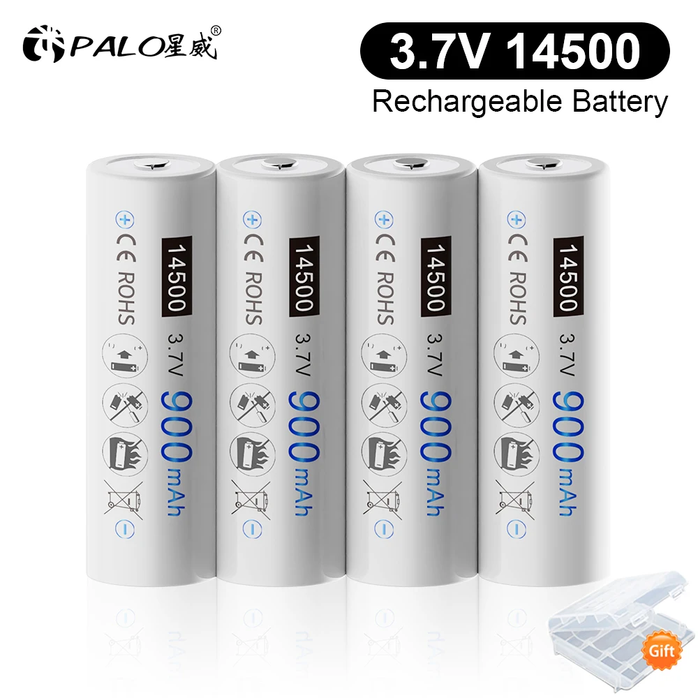 

14500 Battery 900mAh 3.7V Li-ion Rechargeable Batteries Lithium Cell AA 14500 Battery for Led Flashlight Headlamps Torch Mouse