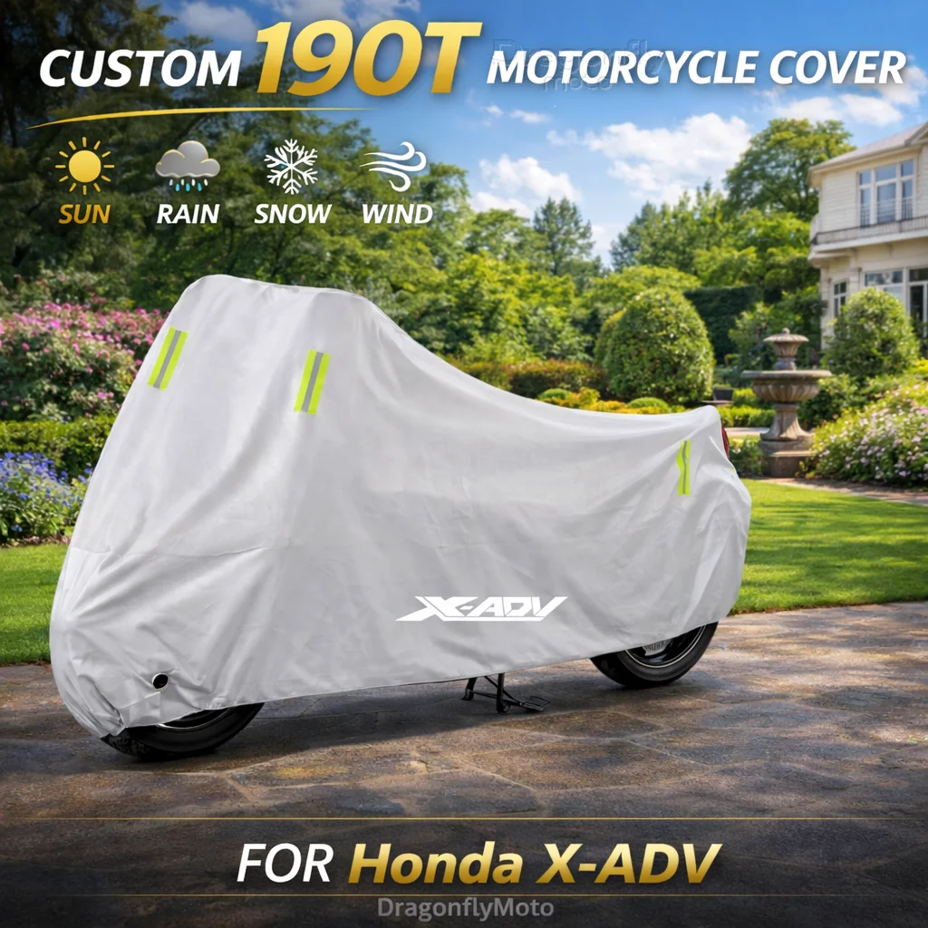 

Чехол для мотоцикла Honda XADV750 XADV150 X-ADV X Adv 750 150, серебристый, водонепроницаемый, защита от УФ-лучей, дождя, пыли, солнца, для улицы и дома