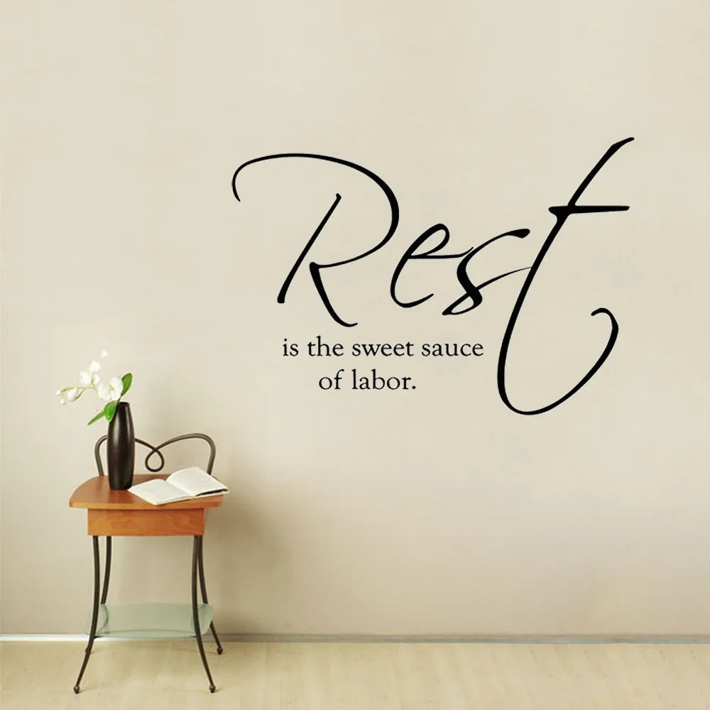 Rest Is The Sweet Sauce Of Labor Wall Sticker Bedroom Wall Decal Art Murals Bedroom Wallpaper Decoration
