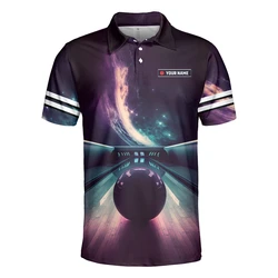 Trend Bowling Graphic Mens Polo Shirts Fashion Summer Custom Name 3D Printed Sports T Shirts Casual Oversized Team Uniforms Tees