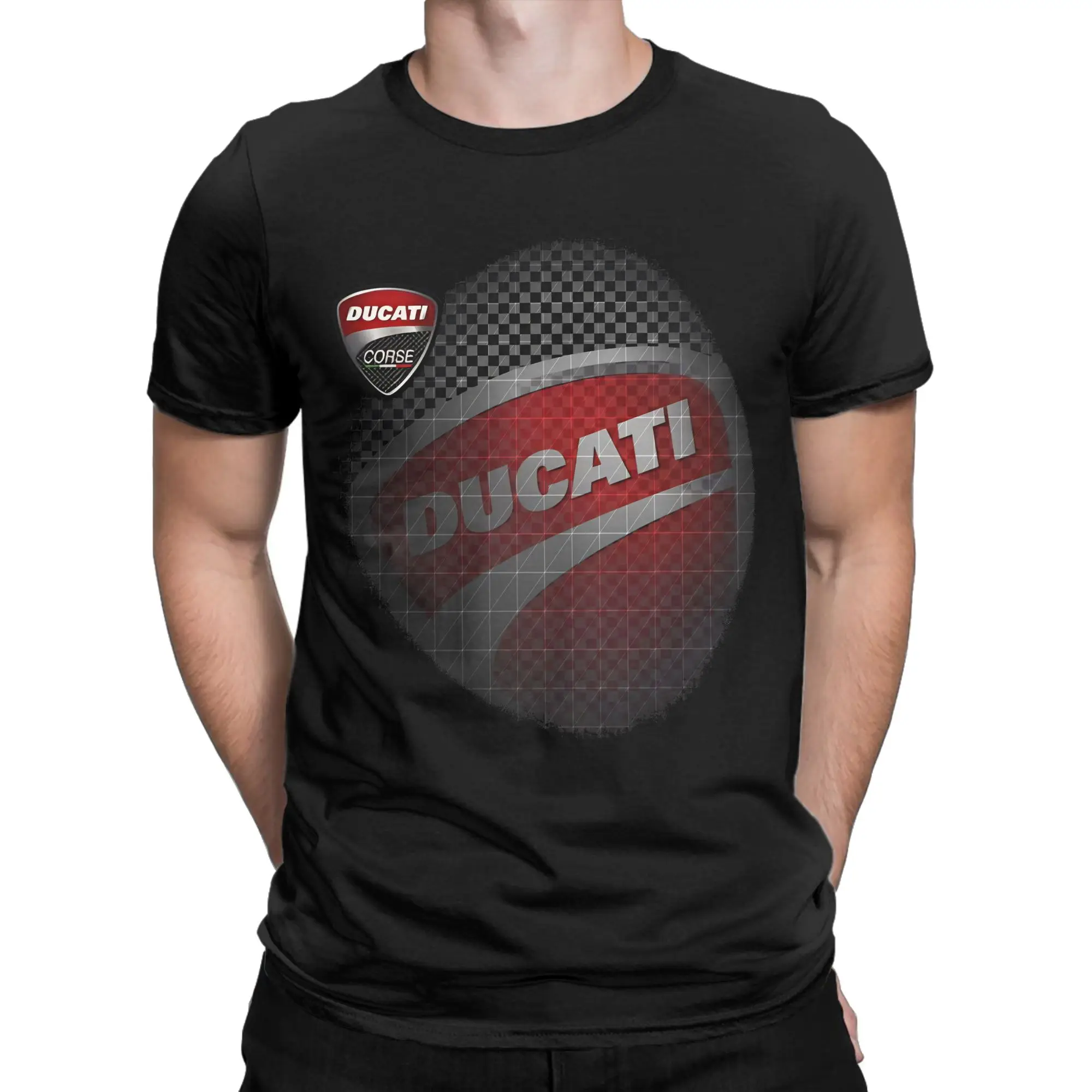 Classic Funny Graphic 100% Cotton T-Shirt D-Ducatis Tees Tops For Men