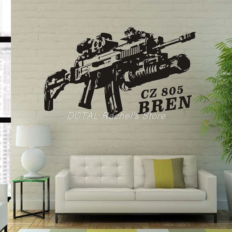 CZ 805 Bren Decal Rifle Wall Sticker Military Assault Weapon Gun Police Czech Army Vinyl Murals For Room Decoration