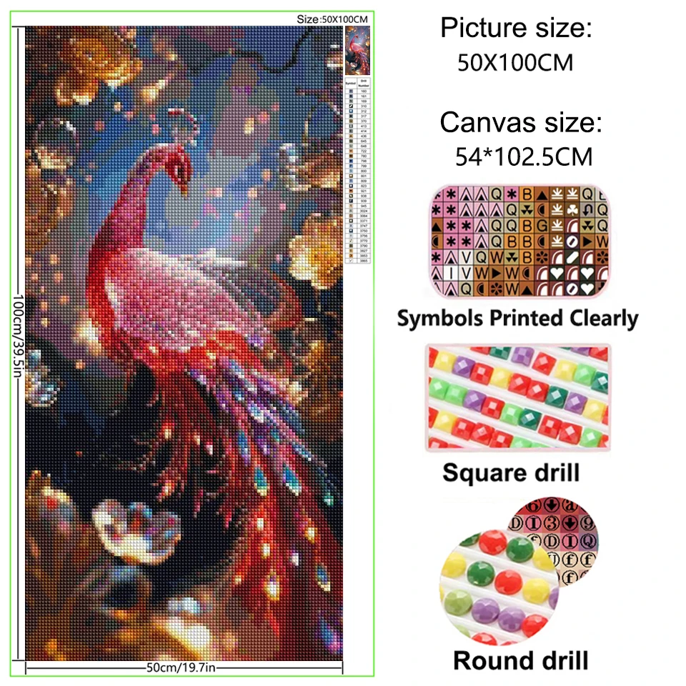 Full Diamond Painting New 2025 Fantasy Crystal Peacock Flower Landscape DIY Mosaic Diamond Embroidery 5D Cross Stitch Home Decor