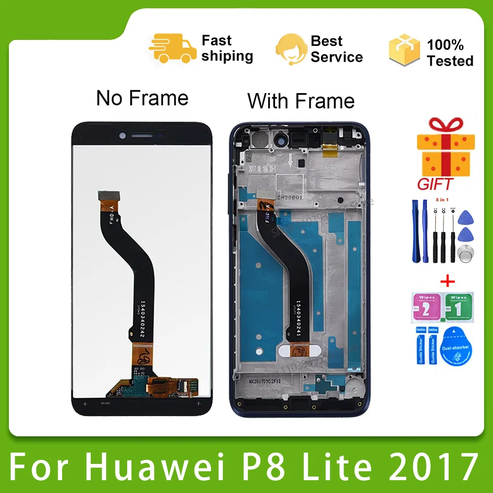

new For Huawei P8 Lite 2017 LCD With Frame PRA-LA1 PRA-LX1 Display Touch Screen Digitizer P9 Lite 2017 Display Screen